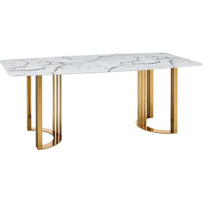 ESF 131 White Yellow Dining Table ESF-131DININGTABLEGOLD