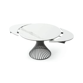 ESF 9034 White Grey Silver Dining Table