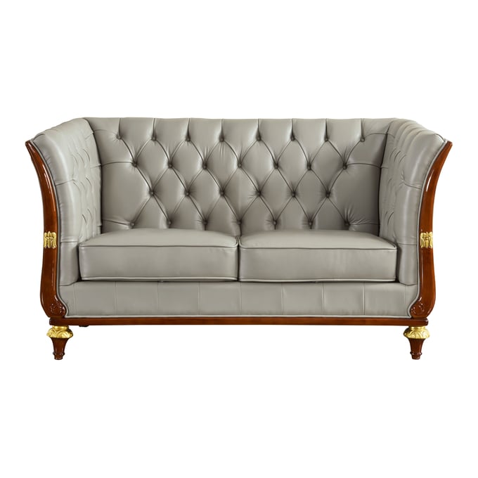 ESF 401 Brown Walnut Grey Loveseat ESF-4012