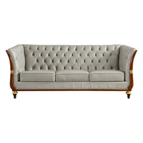 ESF 401 Brown Walnut Grey Sofa