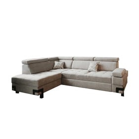 ESF Garda Brown Walnut Light Beige Left Sectional