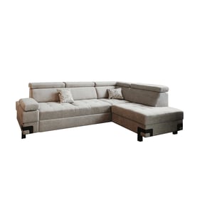 ESF Garda Brown Walnut Light Beige Right Sectional