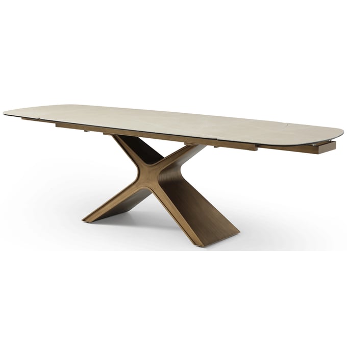 ESF 9368 Brown Walnut Light Beige Dining Table ESF-9368TABLETAUPE