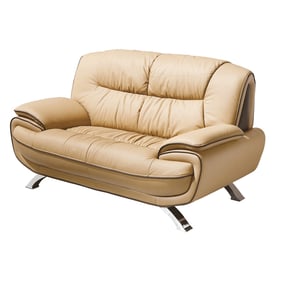 ESF 405 Brown Walnut Light Beige Loveseat