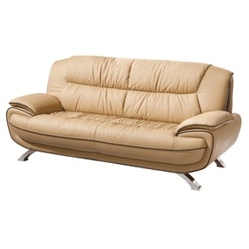 ESF 405 Brown Walnut Light Beige Sofa