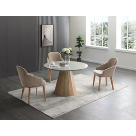 ESF 9493 White Light Beige 5pc Dining Room Set