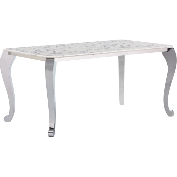 ESF 110 White Grey Silver Dining Table ESF-110DININGTABLE