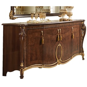 ESF Donatello Brown Walnut Yellow Gold 4 Door Buffet