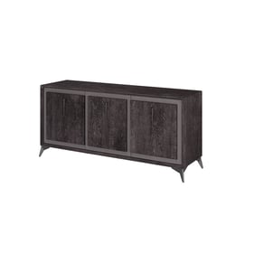 ESF Krystal Black Brown Walnut 3 Doors Buffet