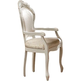 2 ESF Leonardo White Yellow Gold Light Beige Armchairs