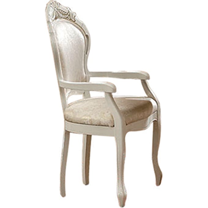 2 ESF Leonardo White Yellow Gold Light Beige Armchairs ESF-LEONARDOARMCHAIR