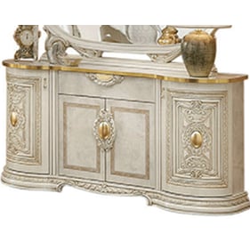 ESF Leonardo White Yellow Gold Light Beige 4 Door Buffet