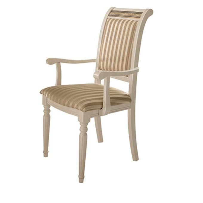 2 ESF Liberty White Light Beige Armchairs ESF-LIBERTYARMCHAIR