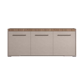 ESF Nora Brown Walnut Light Beige 3 Doors Buffet