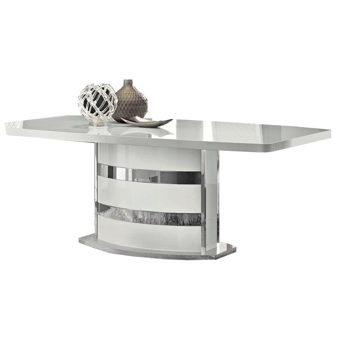 ESF Roma White Grey Silver Dining Table ESF-ROMATABLEWHITE