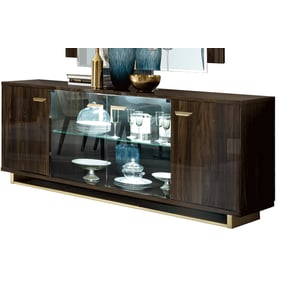 ESF Volare Brown Walnut Yellow 4 Door Buffet