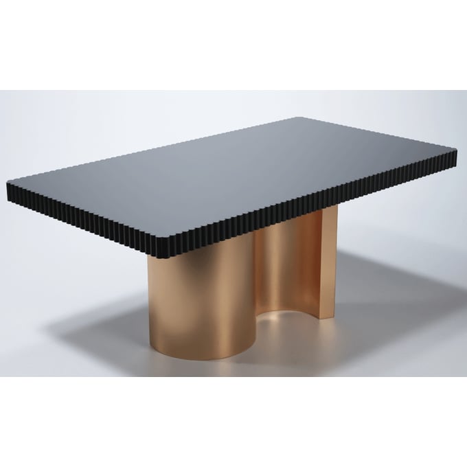 ESF Wave Black Grey Silver Dining Table ESF-WAVETABLEGREY