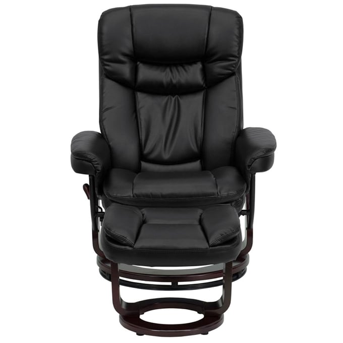 Flash furniture contemporary recliner deals and ottoman wood base