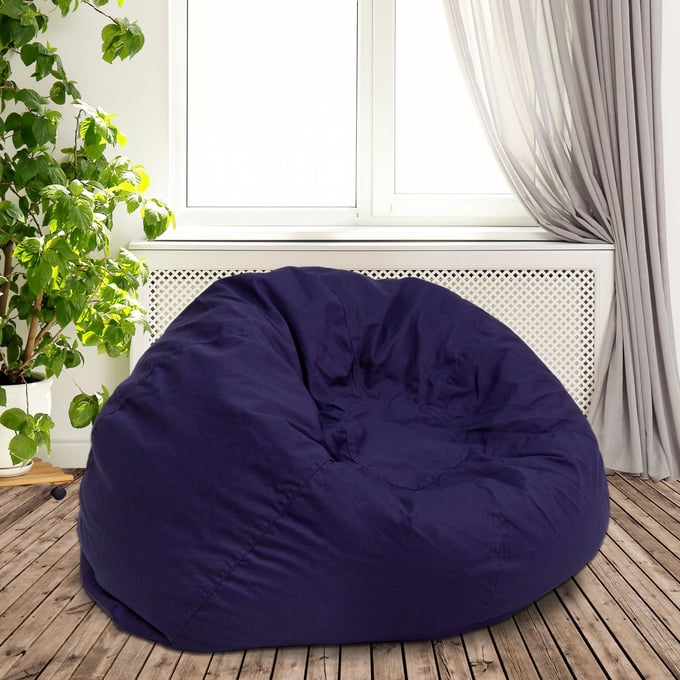 Flash Furniture Oversized Solid Navy Blue Bean Bag Chair