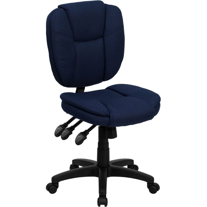 Flash Furniture Mid Back Navy Blue Fabric Ergonomic Task Chair FLF-GO-930F-NVY-GG