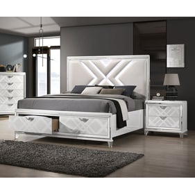 Furniture Of America Emmeline White 2pc Bedroom Set With Cal King Bed