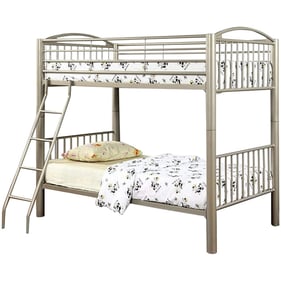 Furniture of America Lovia Metallic Gold Twin Over Twin Bunk Bed