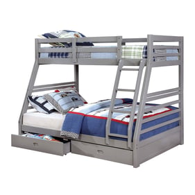 Furniture of America California Gray Twin Over Full 2 Drawer Bunk Bed