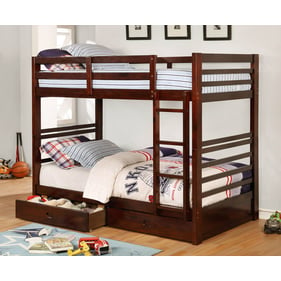 Furniture of America California Dark Walnut Twin over Twin Bunk Bed