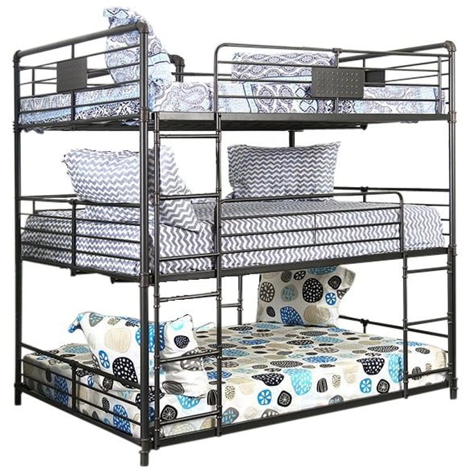 Furniture of America Olga Antique Black Full Over Full Bunk Bed FOA-CM-BK912F-BED