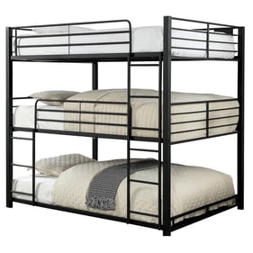 Furniture of America Olga Sand Black Full Triple Decker Bed