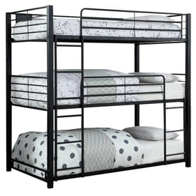 Furniture of America Olga Sand Black Twin Triple Decker Bed