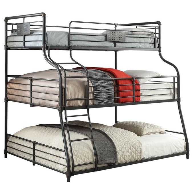 Furniture Of America Olga Sand Black Triple Bunk Bed FOA-CM-BK918-BED