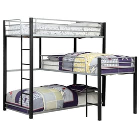 Furniture of America Aubrey Sand Black Twin Triple Decker Bed