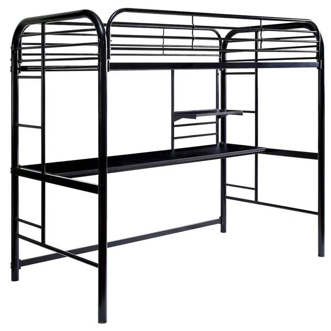 Furniture of America Opal Black Twin Loft Bed FOA-CM-BK938BK