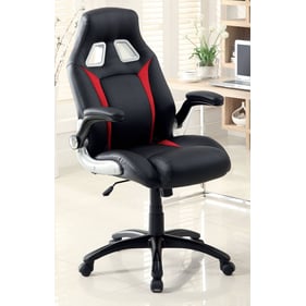 Furniture of America Argon Black Silver Red Adjustable Office Chair