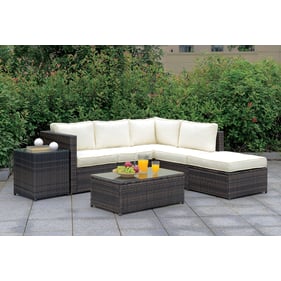 Furniture of America Ilona Brown Beige RAF 7pc Outdoor L Sectional