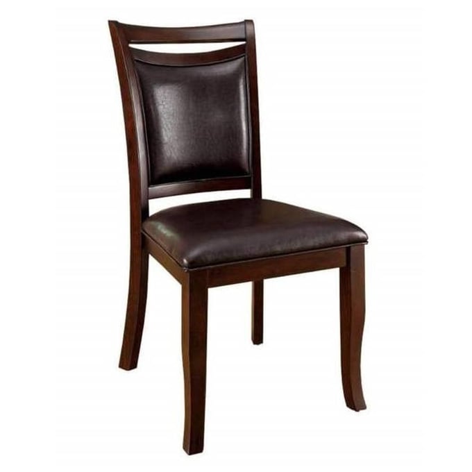 2 Furniture of America Woodside Dark Cherry Espresso Side Chairs FOA-CM3024SC-2PK