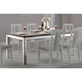 Furniture of America Halsey Weathered White Dark Walnut Dining Table