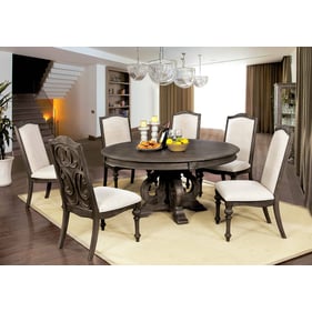 Furniture Of America Arcadia Natural Tone Ivory 7pc Round Dining Room Set