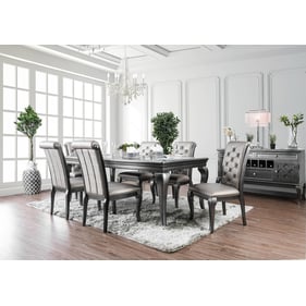 Furniture of America Amina Gray 84 Inch 7pc Dining Room Set