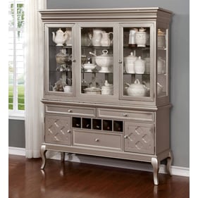 Furniture of America Amina Champagne Hutch and Buffet