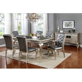 Furniture of America Amina Champagne 7pc Dining Room Set