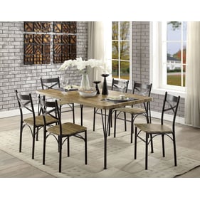 Furniture of America Banbury Dark Bronze Natural 7pc Dining Set