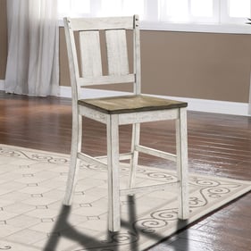 2 Furniture of America Dakota Antique White Ash Brown Counter Height Chairs