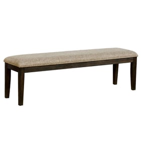 Furniture of America Faulk Espresso Warm Gray Dining Bench