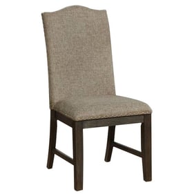 2 Furniture of America Faulk Espresso Warm Gray Side Chairs