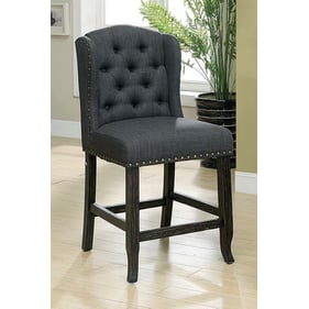 2 Furniture of America Sania Antique Black Gray Counter Height Chairs