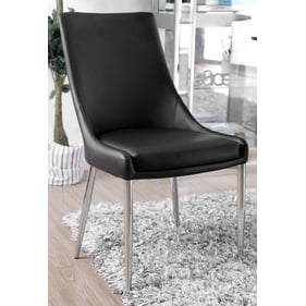 2 Furniture of America Izzy Silver Black Side Chairs