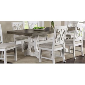 Furniture of America Auletta Distressed White Gray Dining Table