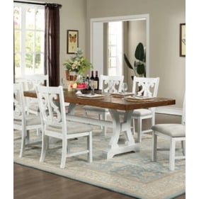 Furniture Of America Auletta Distressed White Dark Oak Dining Table